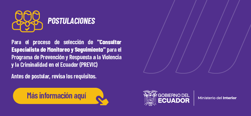 Postulación para Consultor Especialista de Monitoreo y Seguimiento 